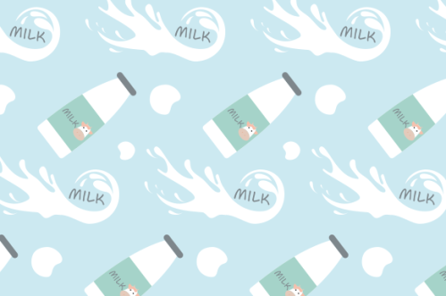 Milk cow seamless pattern