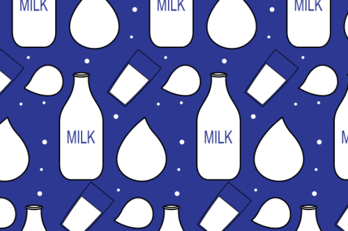 Milk cow seamless pattern