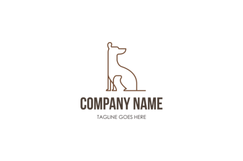 Dog line outline monoline logo