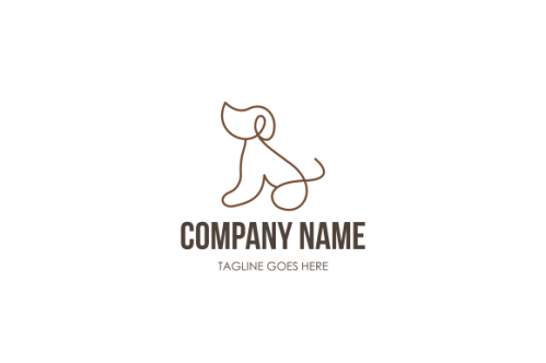 Dog line outline monoline logo