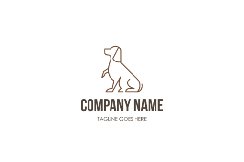 Dog line outline monoline logo