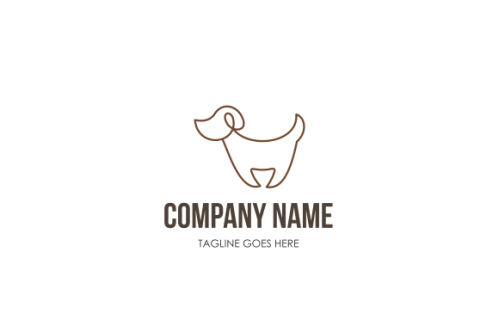 Dog line outline monoline logo