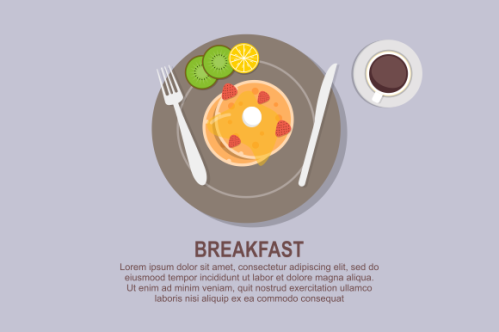 Breakfast food, delicious pancakes background