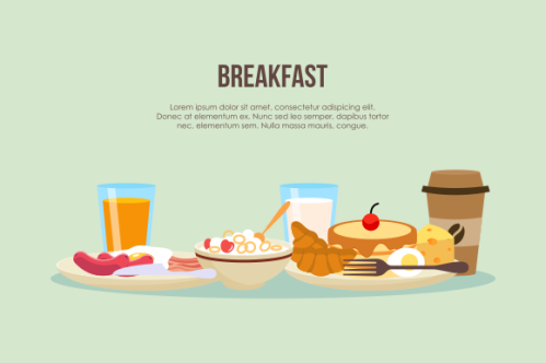 Breakfast food, delicious pancakes background