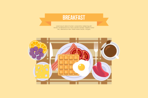 Breakfast food, delicious pancakes background