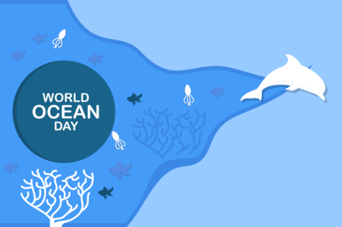 World oceans day concept illustration