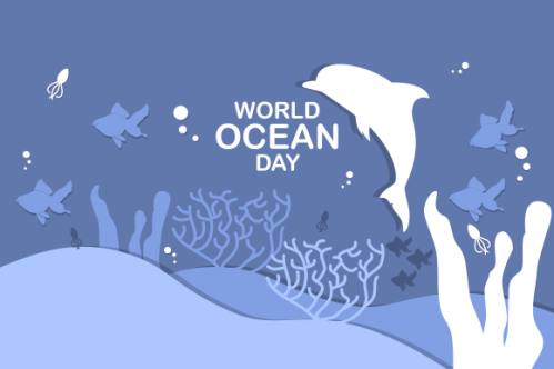 World oceans day concept illustration