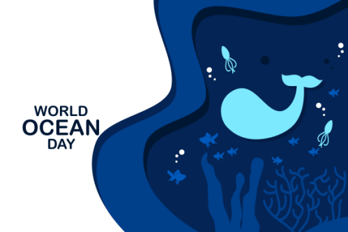 World oceans day concept illustration