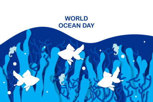 World oceans day concept illustration