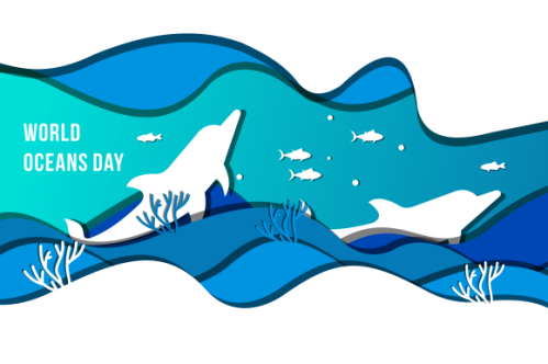 World oceans day concept illustration