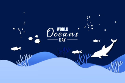 World oceans day concept illustration