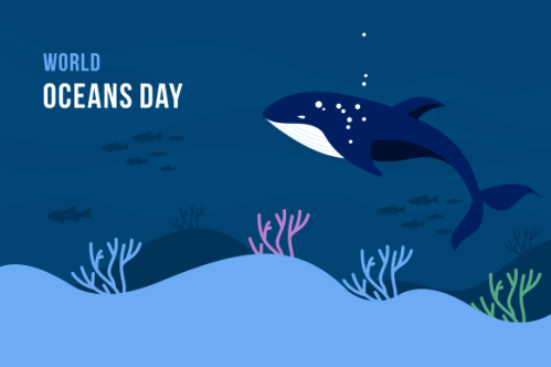 World oceans day concept illustration