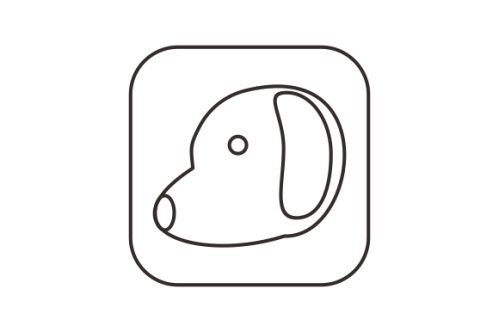 Dog line outline monoline logo