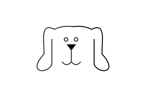 Dog line outline monoline logo