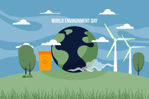 World environment day in nature illustration