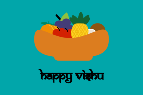 Flat design happy vishu illustration