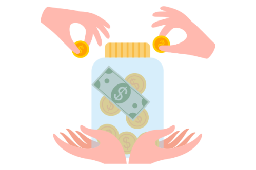 Fundraising, charity and money donation concept