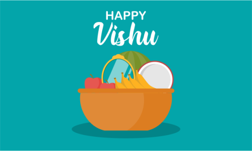 Flat design happy vishu illustration