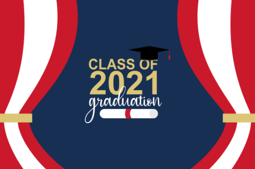 Graduation congratulations class of 2021 with graduation cap hat