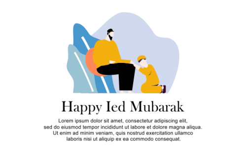 Eid al-Fitr, families visit each others tradition of Eid illustrations