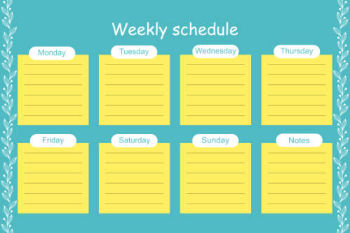 Weekly planner template. Creative design for daily planner