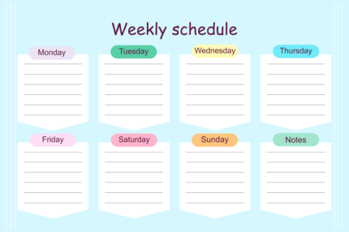 Weekly planner template. Creative design for daily planner