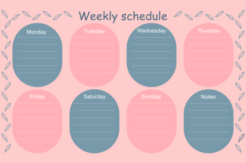 Weekly planner template. Creative design for daily planner