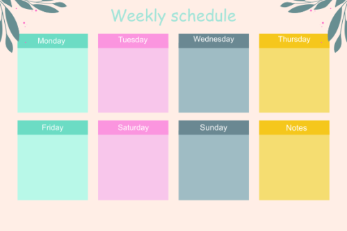 Weekly planner template. Creative design for daily planner