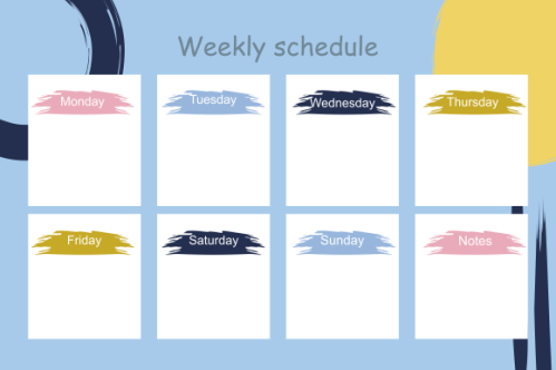 Weekly planner template. Creative design for daily planner