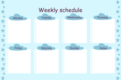 Weekly planner template. Creative design for daily planner