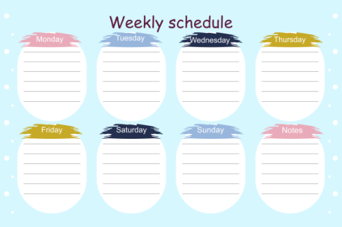 Weekly planner template. Creative design for daily planner