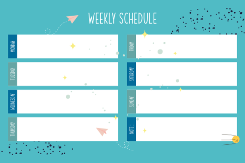 Weekly planner template. Creative design for daily planner