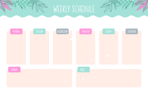 Weekly planner template. Creative design for daily planner