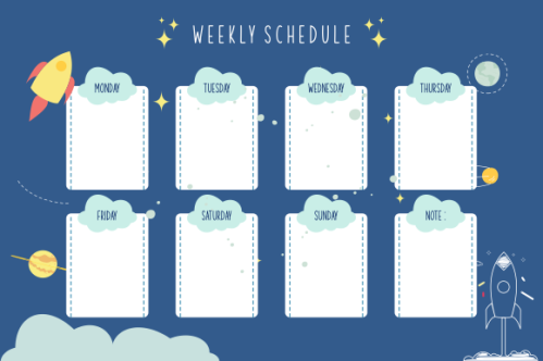 Weekly planner template. Creative design for daily planner