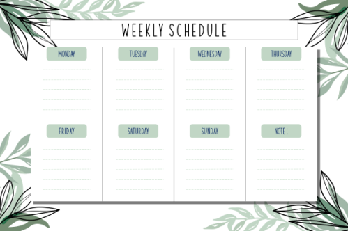 Weekly planner template. Creative design for daily planner