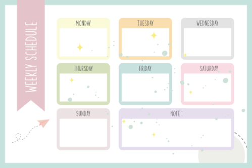 Weekly planner template. Creative design for daily planner