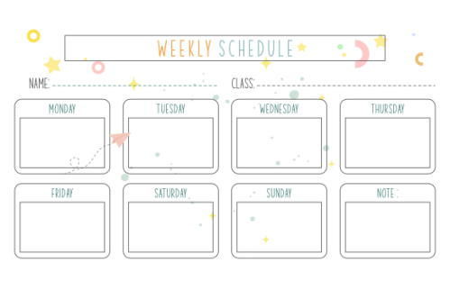 Weekly planner template. Creative design for daily planner