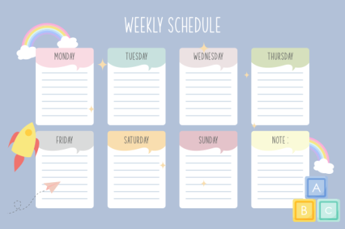 Weekly planner template. Creative design for daily planner