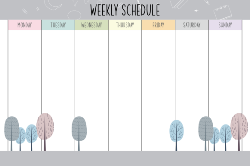 Weekly planner template. Creative design for daily planner