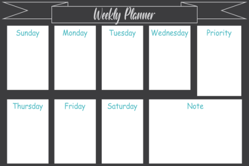 Weekly planner template. Creative design for daily planner