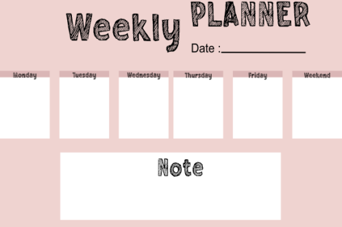 Weekly planner template. Creative design for daily planner