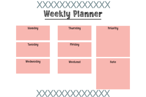 Weekly planner template. Creative design for daily planner