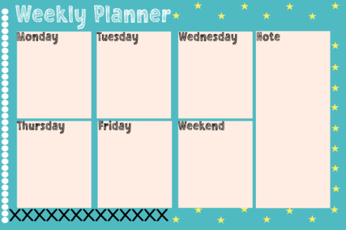 Weekly planner template. Creative design for daily planner