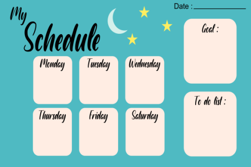 Weekly planner template. Creative design for daily planner