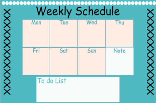 Weekly planner template. Creative design for daily planner