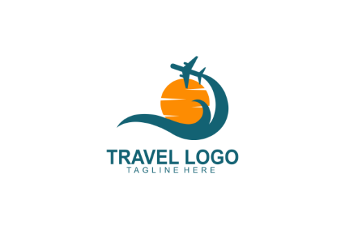 Detailed travel logo concept for business