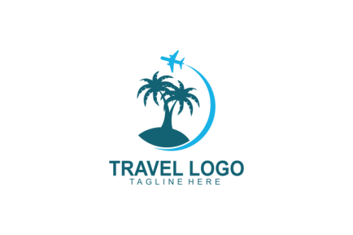 Detailed travel logo concept for business