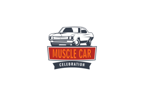 Muscle car community logo design vector