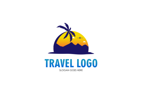 Detailed travel logo concept for business