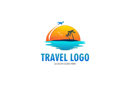 Detailed travel logo concept for business